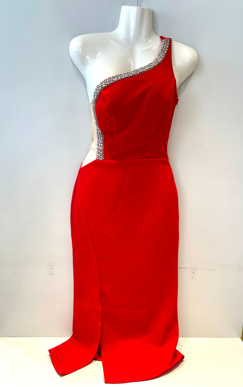 Vestido Vermelho midi com tule Menina Bonita 16296