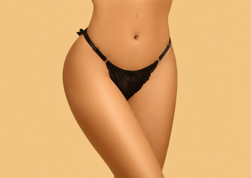 …CALCINHA em renda com babados e regulagem na lateral