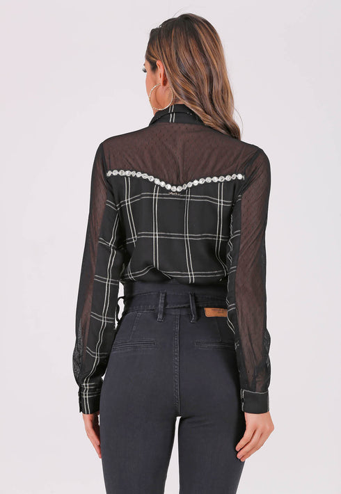 CAMISA XADREZ COM RECORTE DE POÁ LO013011