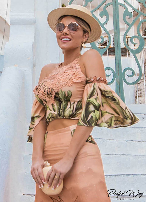 Conjunto Cropped Mangas com Babado NA015160💫