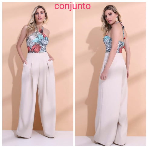 Conjunto Calça Pantalona e Body💫