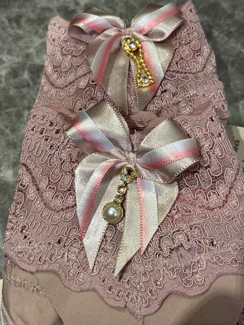 …Calcinha fio microfibra renda laço bijouteria