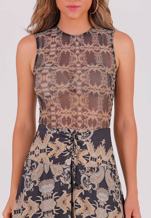 Conjunto Body + saia longa com estampa exclusiva Perfect Way ️💫