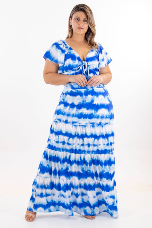 Conjunto Cropped + Saia 💫