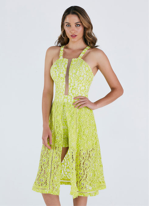 Perfect Way vestido de renda com shorts NV06424💫