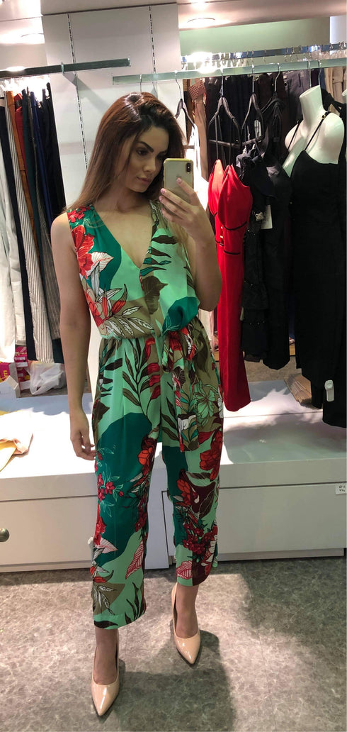 Macacão Verde Floral Tvz 88980✅🅰️