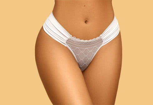 CALCINHA FIO DUPLO EM MICROFIBRA E RENDA