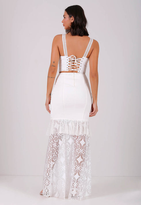 Conjunto cropped em tule e poá Perfect Way