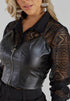 Camisa +Top de Couro com Zíper💫