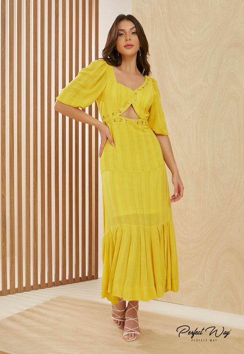 Vestido Midi com Det Ilhos LV26140💫