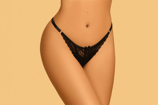 …CALCINHA FIO DUPLO EM MICROFIBRA E RENDA COM AJUSTES NA LATERAL