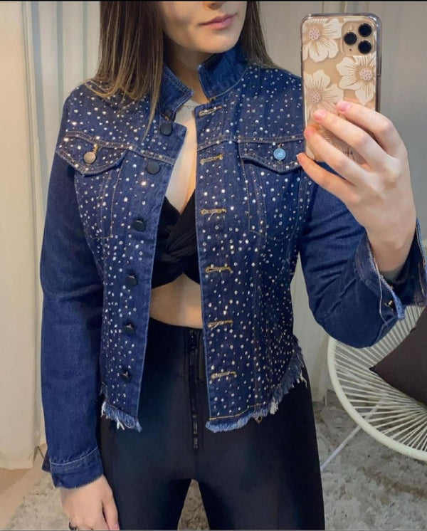 Jaqueta Jeans escuro com brilho💫