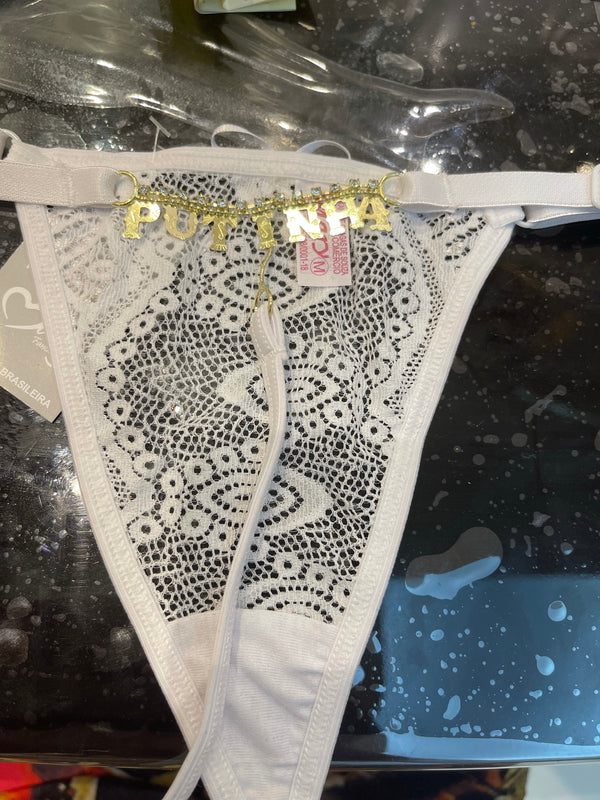 Fio dental com palavras