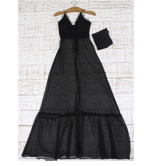 Vestido Mondabelle com transparência e hot Pants 💫