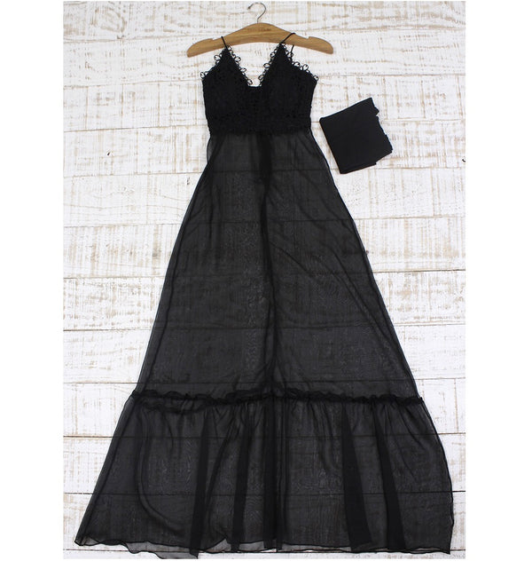 Vestido Mondabelle com transparência e hot Pants 💫