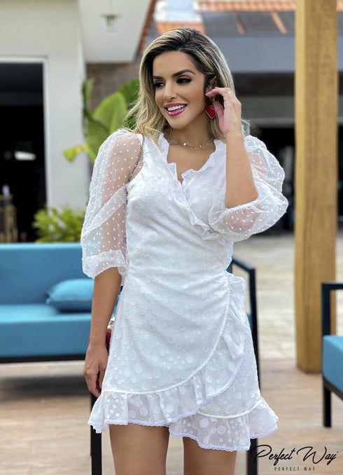 Vestido Branco Transpassado Perfect Way 💫