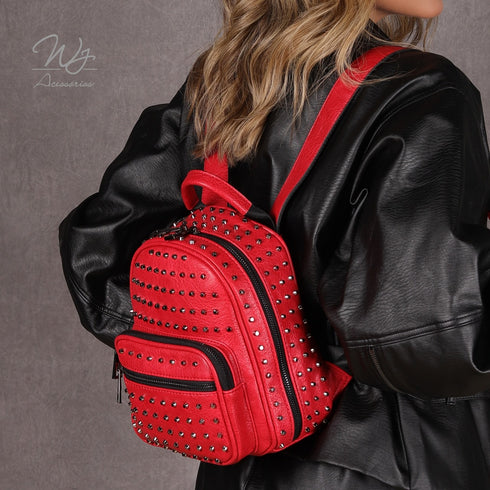 Mochila média com spikes