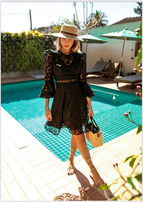 VESTIDO DE RENDA EVASÊ 347 ️