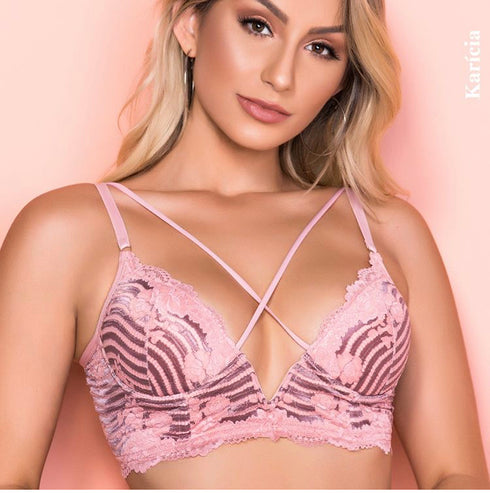 .Sutiã decote V na cor Marfim Karícia