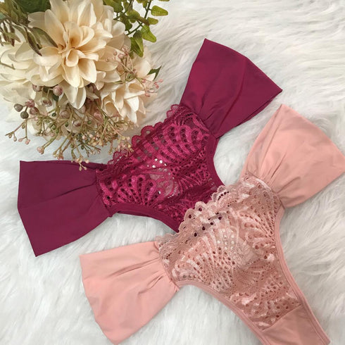 CALCINHA FIO DUPLO EM MICROFIBRA E RENDA