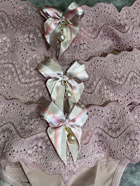 …Calcinha fio microfibra renda laço bijouteria