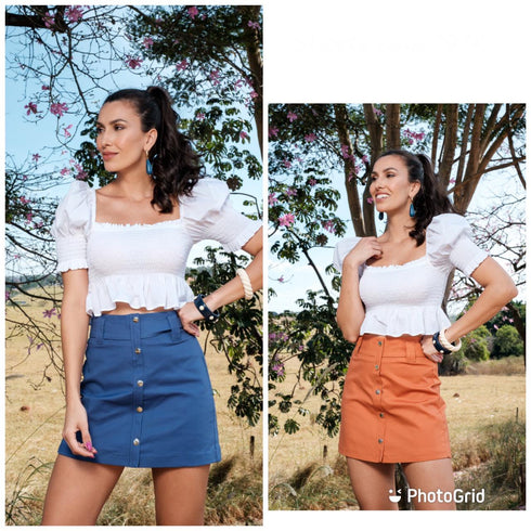 Short Saia com Botão💫