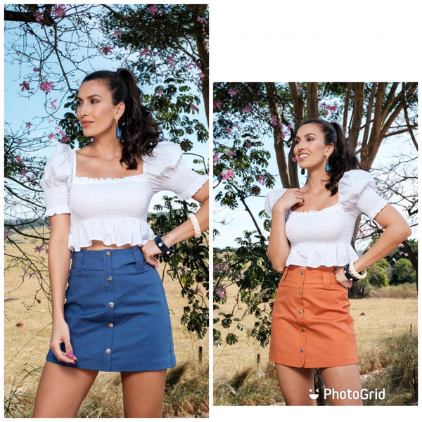 Short Saia com Botão💫