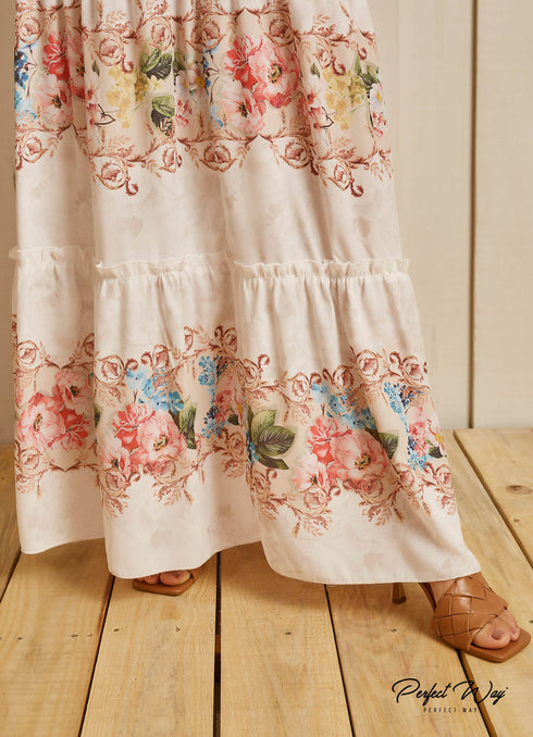 Vestido Longo com mini babados no decote💫