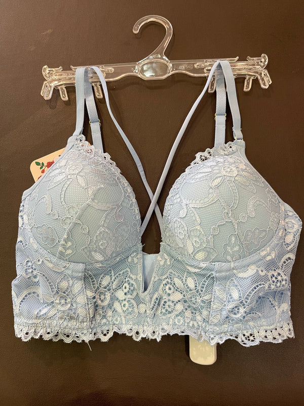 Sutiã decote V na cor azul bebê Karícia