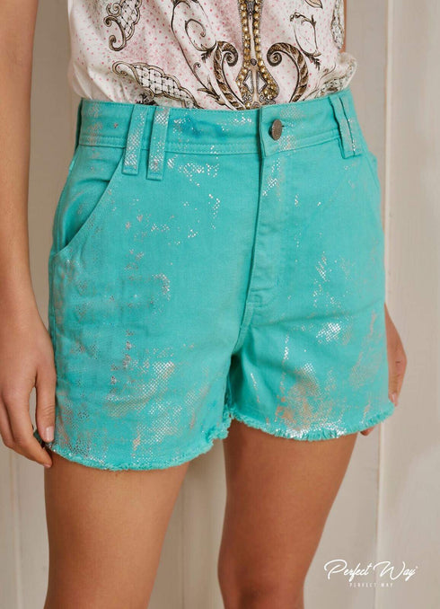Shorts Verde em Sarja Perfect Way 30993💫