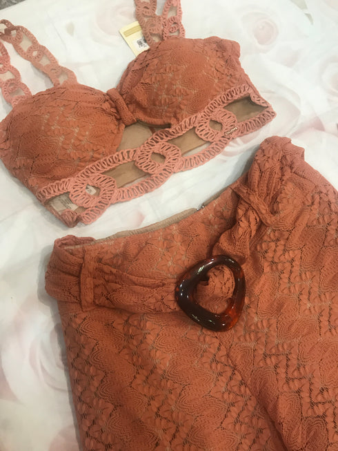 Conjunto MondaBelle Rosê crochê💫