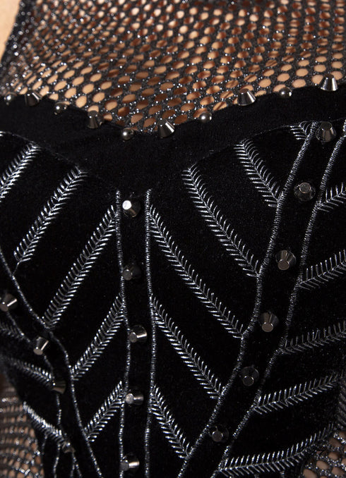 Vestido metalizado com recorte Perfect Way 06025