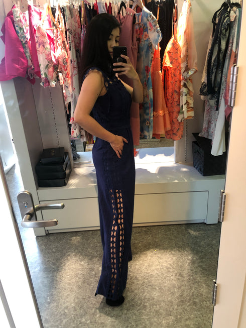 Macacão Em linho azul marinho Le’Rizz 6550💫