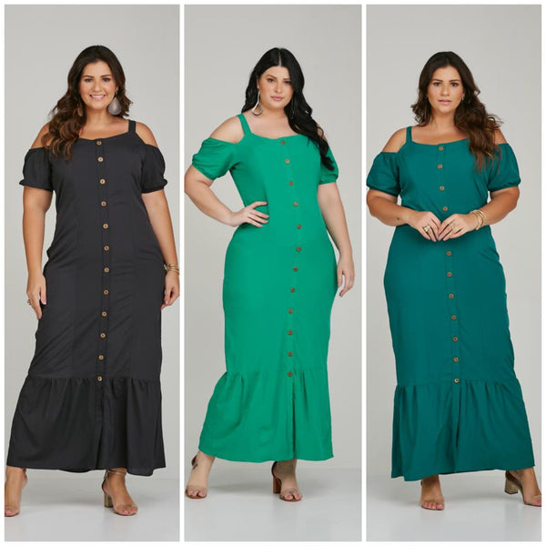 Plus Size Vestido Longo💫