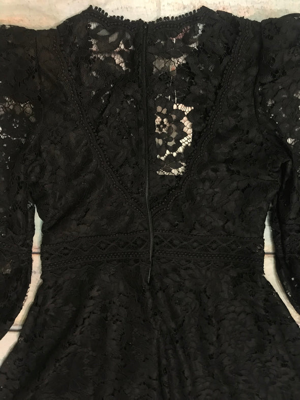 VESTIDO DE RENDA PRETO 347🌻